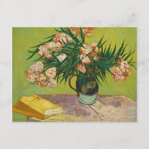 Vase mit Oleanders & Books, Van Gogh Fine Art Postkarte