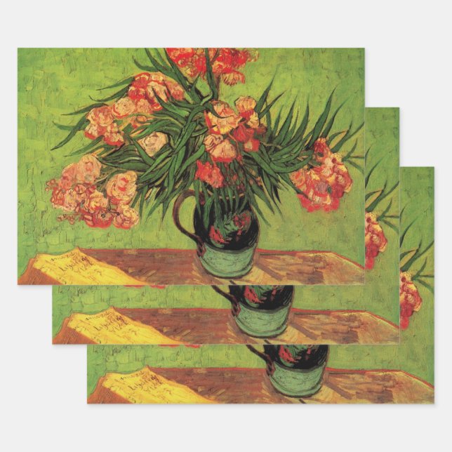 Vase mit Oleanders und Bücher von Vincent van Gogh Geschenkpapier Set (Set)