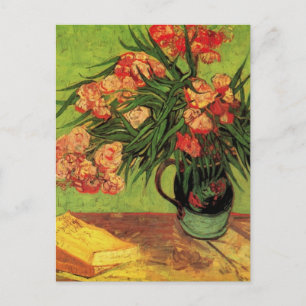 Vase mit Oleanders und Bücher von Vincent van Gogh Postkarte