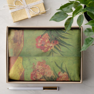 Vase mit Oleanders und Bücher von Vincent van Gogh Seidenpapier