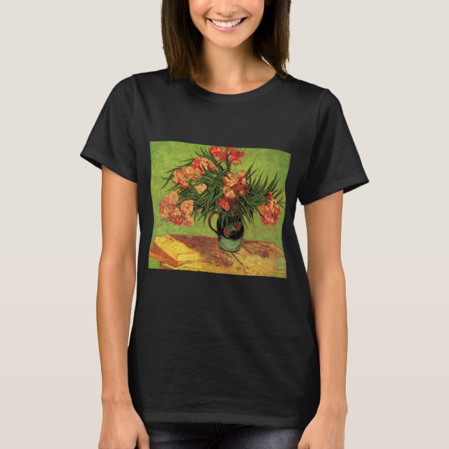 Vase mit Oleanders und Bücher von Vincent van Gogh T-Shirt (Vorderseite)