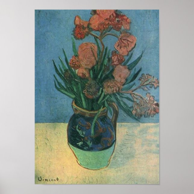 Vase mit Oleanders Van Gogh Fine Art Poster (Vorne)