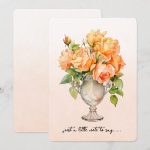 Vase mit orangen Rosen Notizkarte Mitteilungskarte