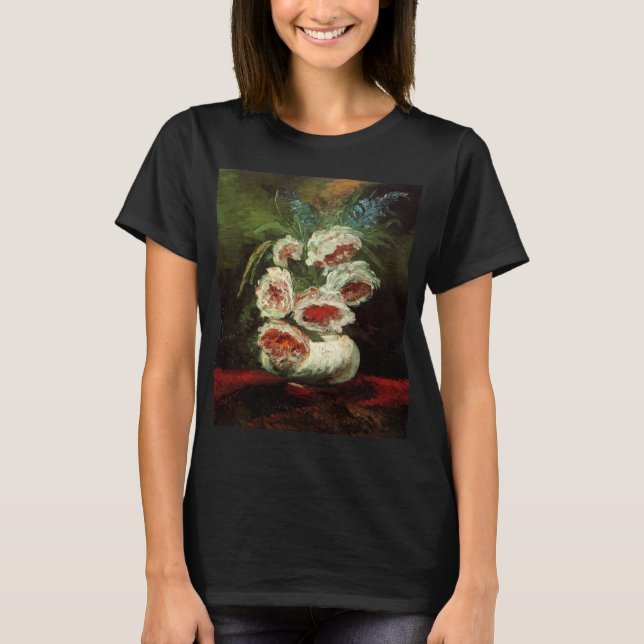 Vase mit Peonys von Vincent van Gogh T-Shirt (Vorderseite)