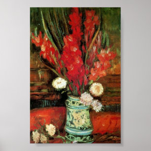 Vase mit Red Gladioli Van Gogh Fine Art Poster