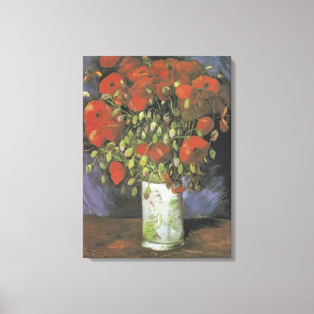 Vase mit Red Poppies Vincent van Gogh Leinwanddruck (Vorderseite)