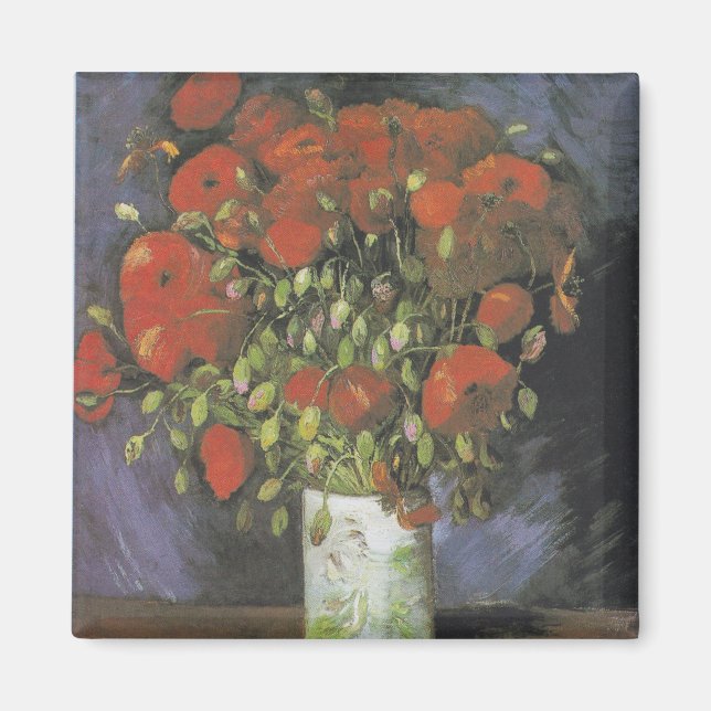 Vase mit Red Poppies Vincent van Gogh Magnet (Vorne)