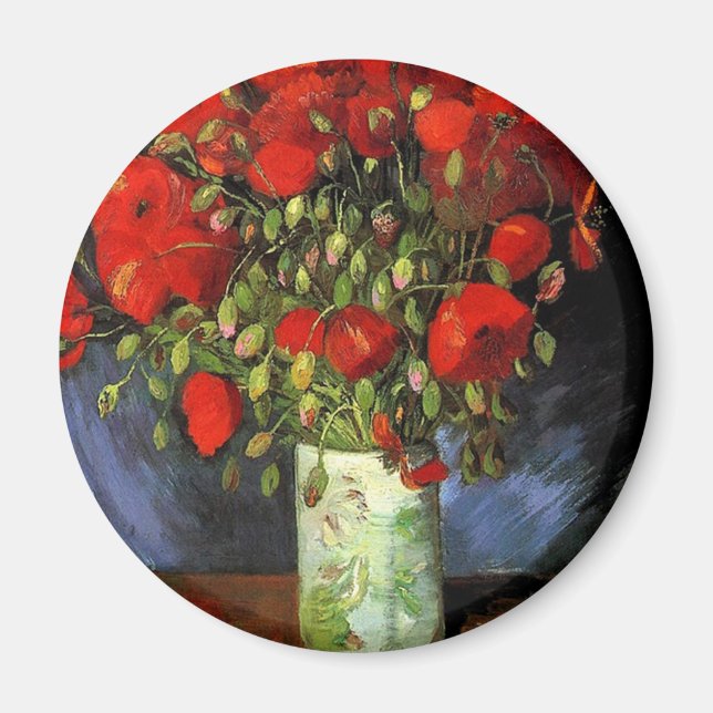 Vase mit Red Poppies Vincent van Gogh Magnet (Vorne)