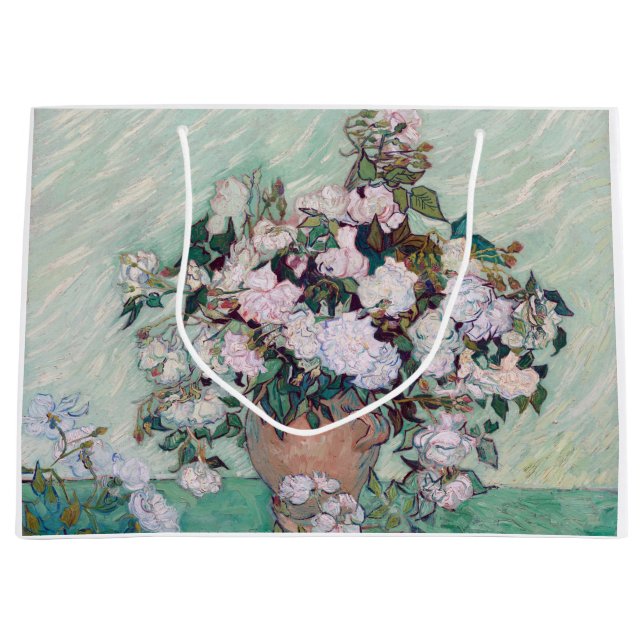 Vase mit rosa Rosen, Van Gogh Große Geschenktüte (Vorderseite)