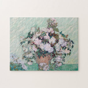 Vase mit rosa Rosen, Van Gogh Puzzle