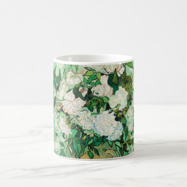 Vase mit rosa Rosen, Vincent Van Gogh Kaffeetasse (Mittel)
