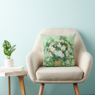 Vase mit rosa Rosen, Vincent Van Gogh Kissen