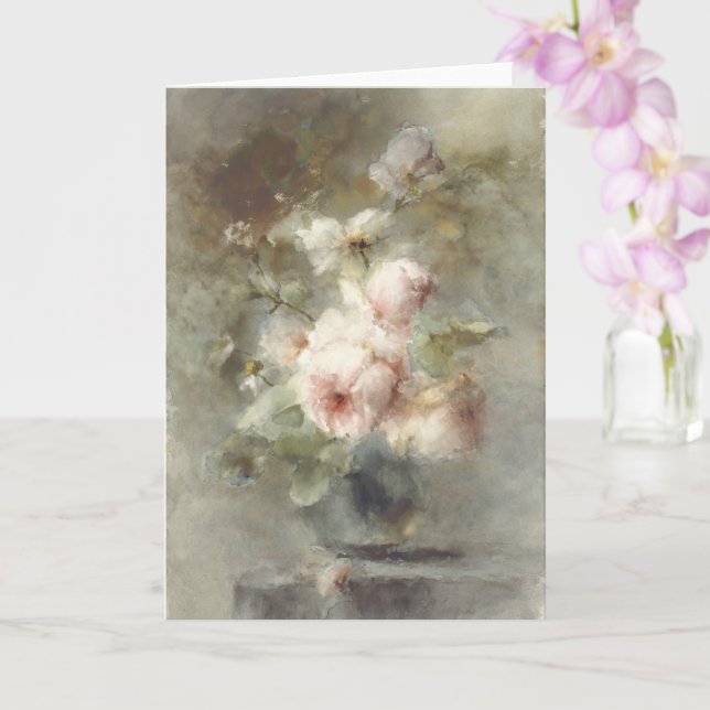 Vase mit Rose Karte (Orchidee)