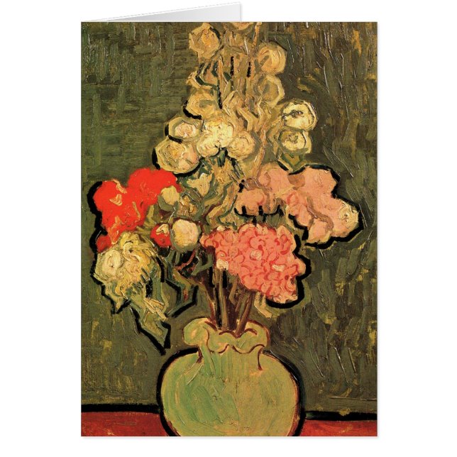 Vase mit Rose Mallows von Vincent van Gogh (Vorne)