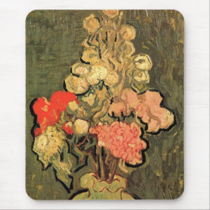 Vase mit Rose Mallows von Vincent van Gogh Mousepad