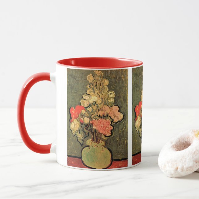 Vase mit Rose Mallows von Vincent van Gogh Tasse (Mit Donut)