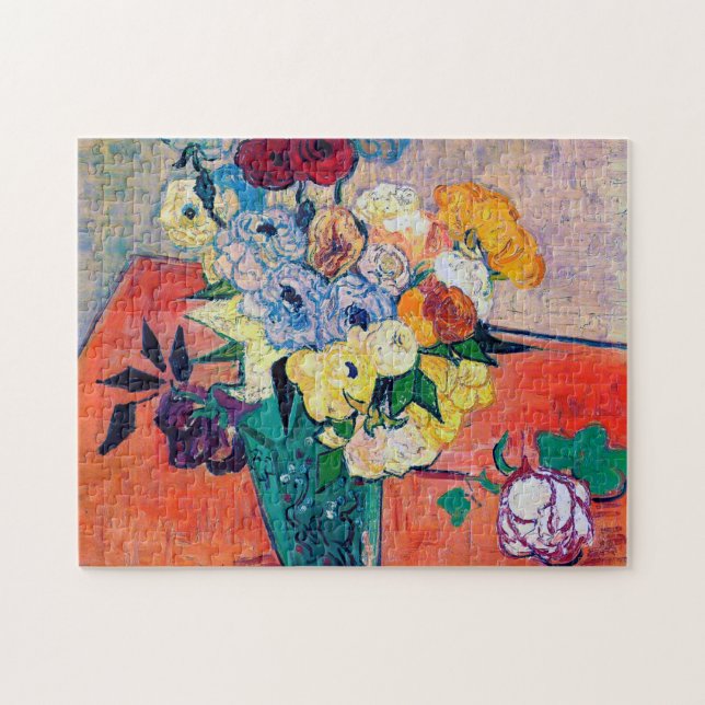 Vase mit Rose und Anemonen, Van Gogh Puzzle (Horizontal)