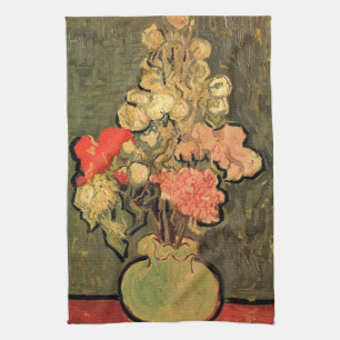 Vase mit Rosen-Mallows von Vincent van Gogh Geschirrtuch
