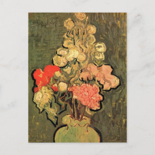 Vase mit Rosen-Mallows von Vincent van Gogh Postkarte