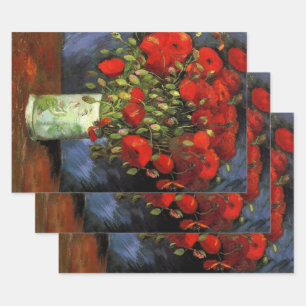 Vase mit roten Mohnblumen von Vincent van Gogh Geschenkpapier Set