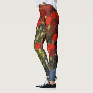 Vase mit roten Mohnblumen von Vincent van Gogh Leggings