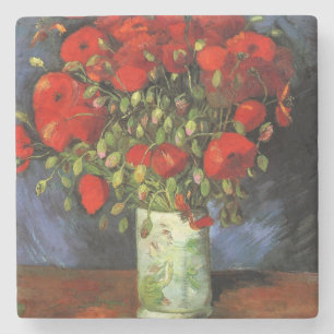 Vase mit roten Mohnblumen von Vincent Van Gogh Steinuntersetzer