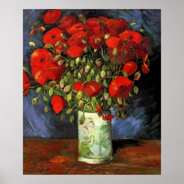 Vase mit Roten Pfefferlingen von Vincent Van Gogh Poster (Vorne)