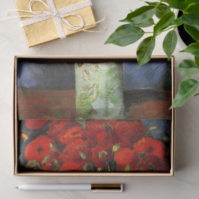 Vase mit roten Pflücken von Vincent van Gogh Seidenpapier (Geschenk)