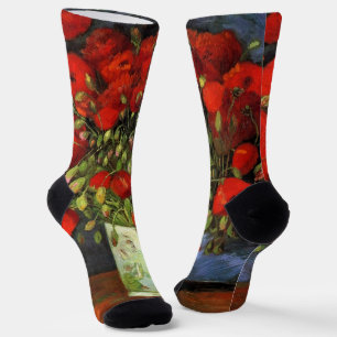 Vase mit roten Pflücken von Vincent van Gogh Socken