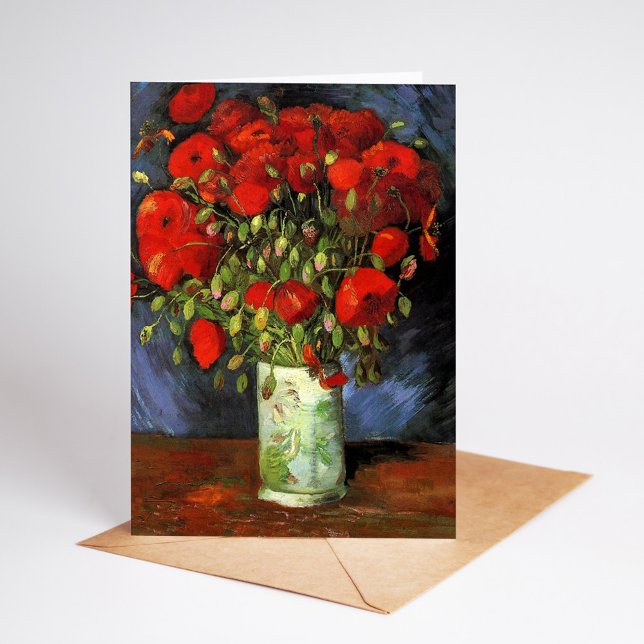 Vase mit roten Poppies | Vincent van Gogh Karte (Von Creator hochgeladen)