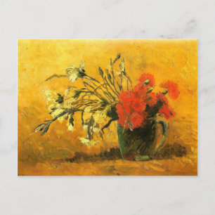 Vase mit roten und weißen Narben Van Gogh Fine Art Postkarte