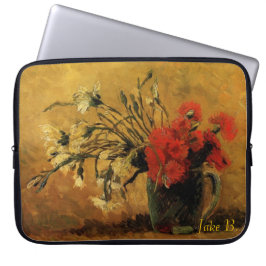 Vase mit roten und weißen Nelken, van Gogh Laptopschutzhülle