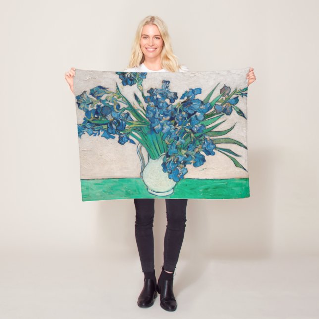 Vase mit Schwertlilien, Van Gogh Fleecedecke (Beispiel)