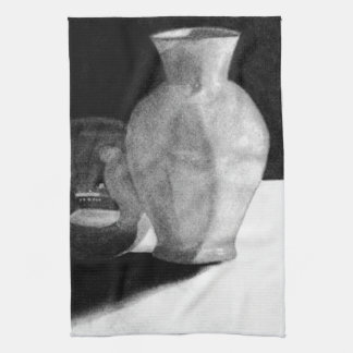 Vase mit Sphere Handtuch
