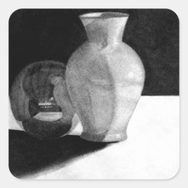 Vase mit Sphere Quadratischer Aufkleber