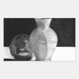 Vase mit Sphere Rechteckiger Aufkleber