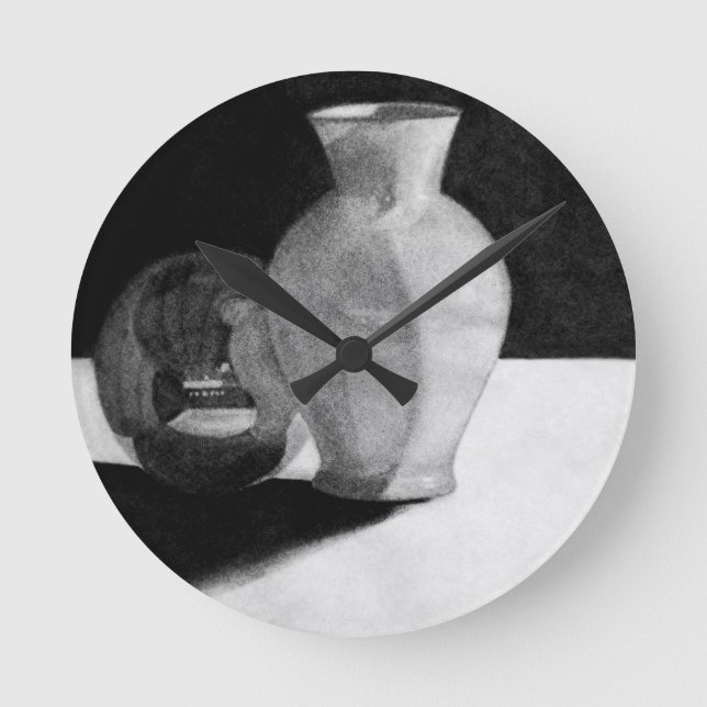 Vase mit Sphere Runde Wanduhr (Vorderseite)