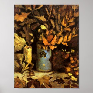 Vase mit toten Blätter Van Gogh Fine Art Poster