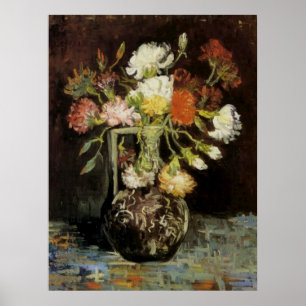 Vase mit weißen Nelken von Vincent van Gogh Poster