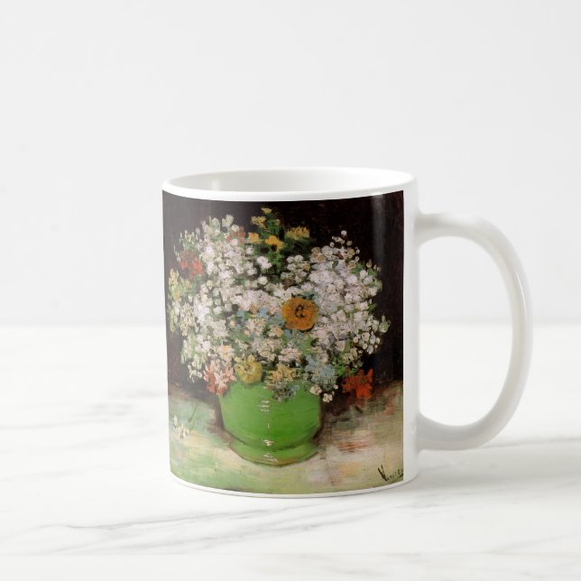 Vase mit Zinnia-Blume von Vincent van Gogh Kaffeetasse (Rechts)