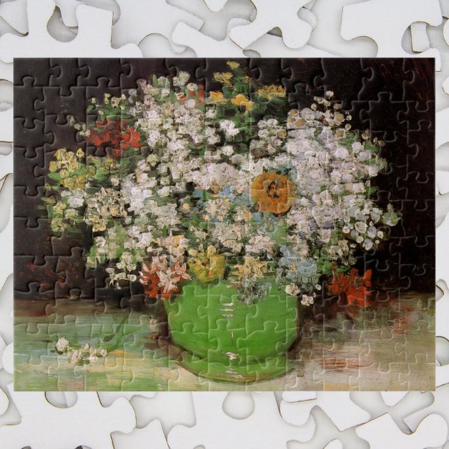 Vase mit Zinnia-Blume von Vincent van Gogh Puzzle (Von Creator hochgeladen)