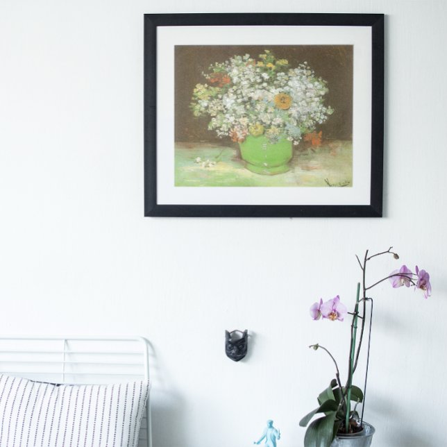 Vase mit Zinnias und Blume von Vincent van Gogh Poster (Von Creator hochgeladen)