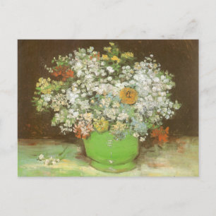 Vase mit Zinnias und Blume von Vincent van Gogh Postkarte