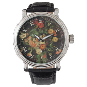 Vase mit Zinnias und Geranien, Vincent van Gogh Armbanduhr