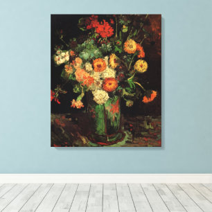 Vase mit Zinnias und Geranien, Vincent van Gogh Leinwanddruck