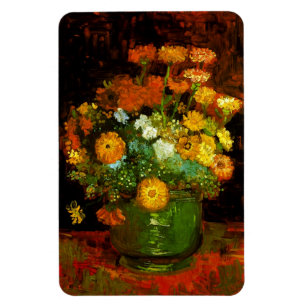 Vase mit Zinnias Van Gogh Fine Art Magnet