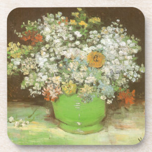 Vase mit Zinnie und Blumen von Vincent van Gogh Untersetzer