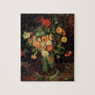 Vase mit Zinnie und Geranie, Vincent van Gogh Puzzle