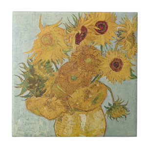Vase mit zwölf Sonnenblumen von Van Gogh Fliese