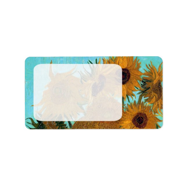 Vase mit zwölf Sonnenblumen von Vincent van Gogh Adressaufkleber (Vorne)